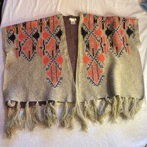 Bay Sky Poncho Cardigan Sweater